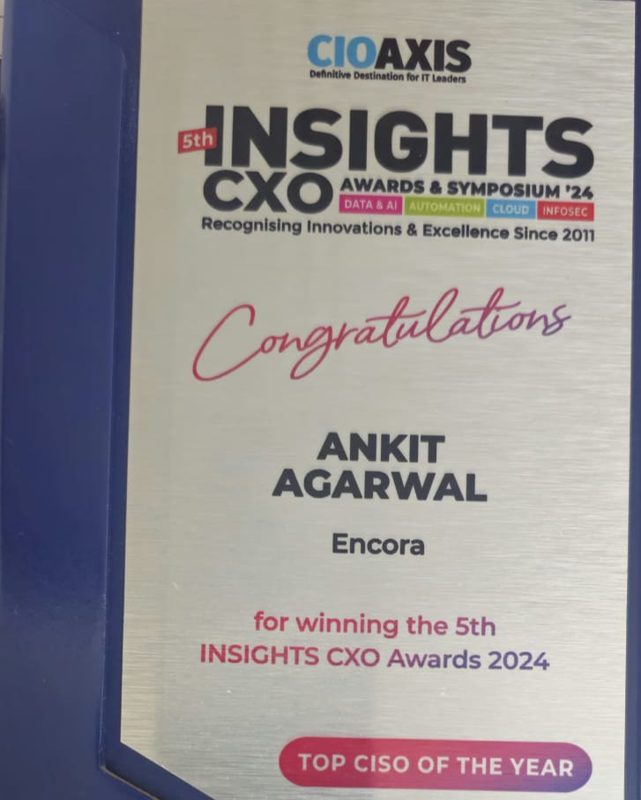 Top CISO of the Year, 5th Insights CXO Awards · CIOAxis
